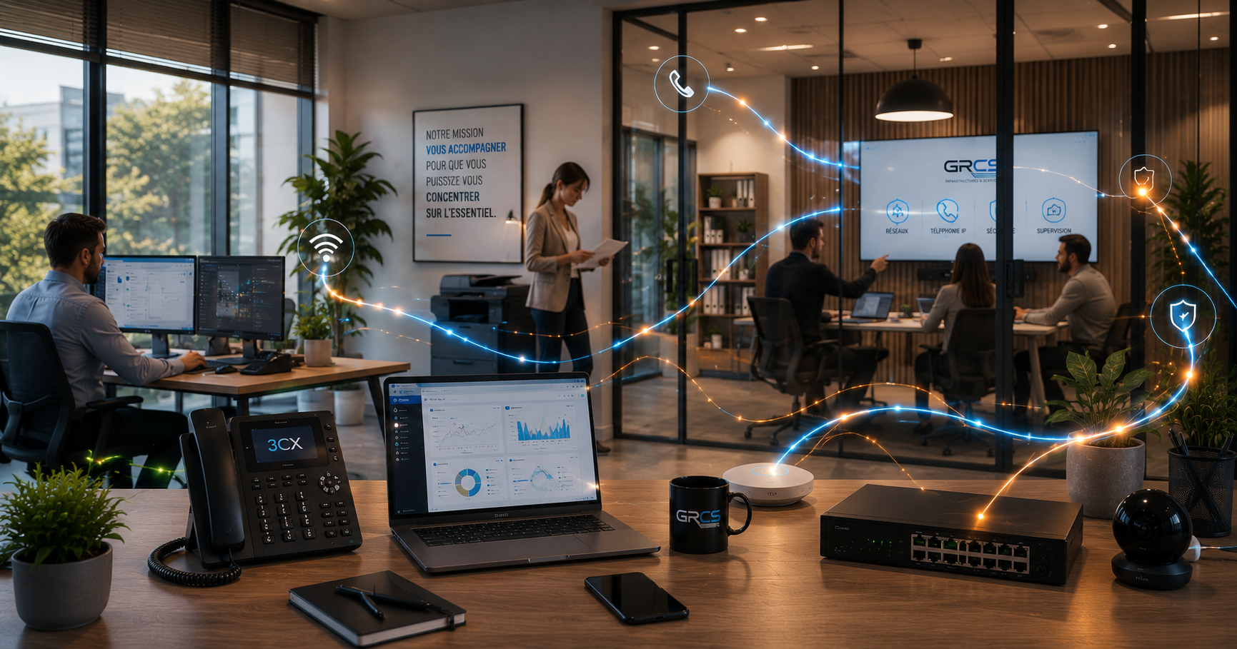 Travail collaboratif autour d'un ordinateur